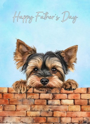 Yorkshire Terrier Dog Art Fathers Day Card (Design 2)