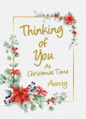 Thinking of You at Christmas Card For Aunty