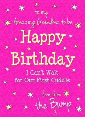 From The Bump Pregnancy Birthday Card (Grandma, Cerise)