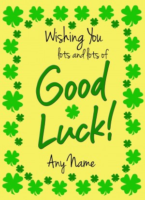 Personalised Good Luck Card (Yellow)