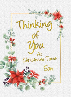 Thinking of You at Christmas Card For Son