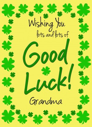 Good Luck Card for Grandma (Yellow) 