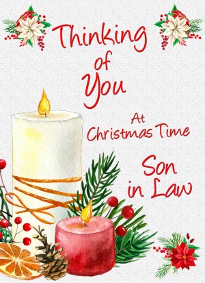 Thinking of You at Christmas Card For Son in Law (Candle)