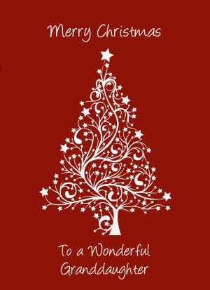 Christmas Card For Granddaughter (White Tree)