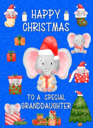 Christmas Card For Special Granddaughter (Blue)