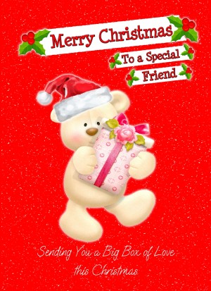 Christmas Card For Special Friend (Red Bear)