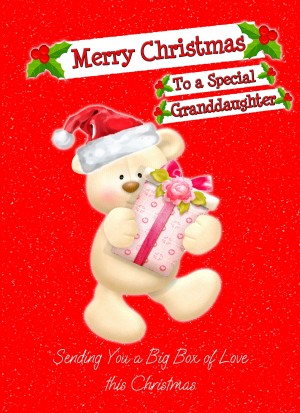 Christmas Card For Granddaughter (Red Bear)
