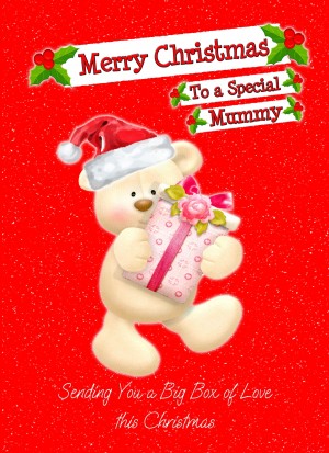 Christmas Card For Mummy (Red Bear)
