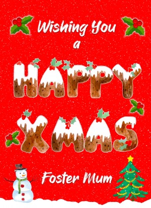 Happy Xmas Christmas Card For Foster Mum