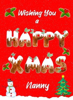 Happy Xmas Christmas Card For Nanny