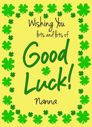 Good Luck Card for Nanna (Yellow) 