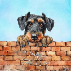 Airedale Dog Art Square Fathers Day Card