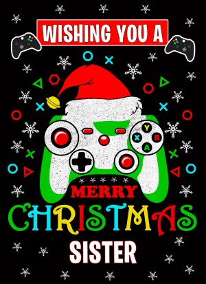 Gamer Christmas Card For Sister