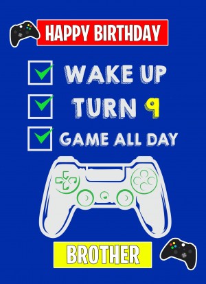 9th Level Gamer Birthday Card For Brother