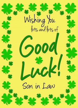 Good Luck Card for Son in Law (Yellow) 