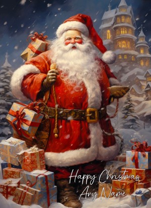 Personalised Santa Claus Art Christmas Card (Design 5)