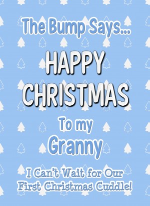 From The Bump Pregnancy Christmas Card (Granny, Blue)