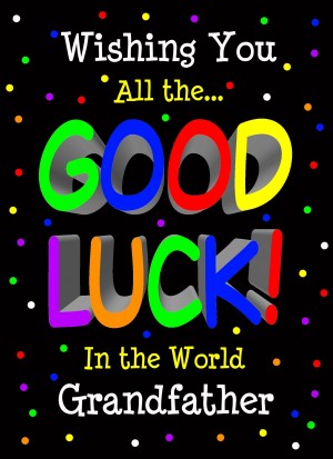 Good Luck Card for Grandfather (Black) 