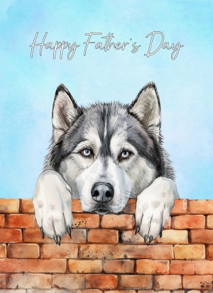 Alaskan Malamute Dog Art Fathers Day Card