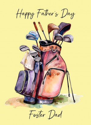 Golf Watercolour Art Fathers Day Card for Foster Dad