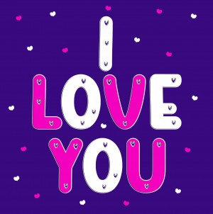 I Love You Greeting Card (Purple)