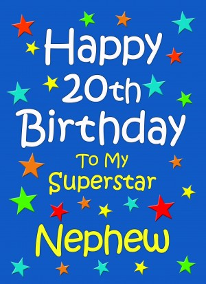 Nephew 20th Birthday Card (Blue)