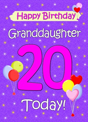 Granddaughter 20th Birthday Card (Lilac)