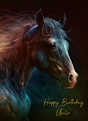 Gothic Horse Birthday Card for Uncle