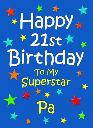 Pa 21st Birthday Card (Blue)