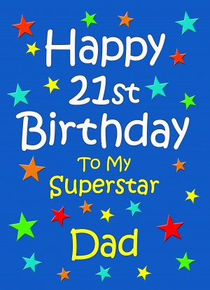Dad 21st Birthday Card (Blue)