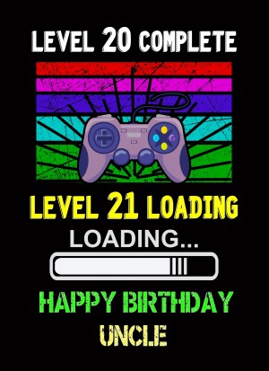 Uncle 21st Birthday Card (Gamer, Design 2)