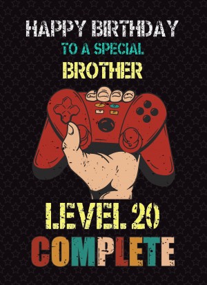 Brother 21st Birthday Card (Gamer, Design 3)