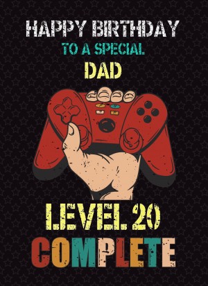 Dad 21st Birthday Card (Gamer, Design 3)