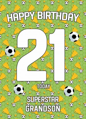 21st Birthday Football Card for Grandson