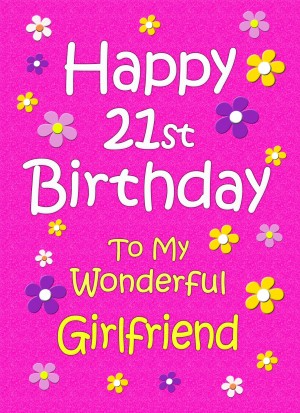 Girlfriend 21st Birthday Card (Pink)
