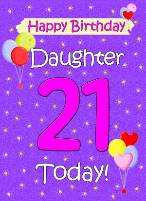 Daughter 21st Birthday Card (Lilac)