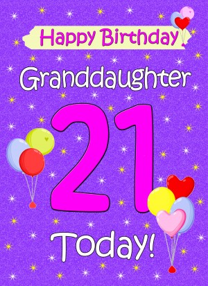 Granddaughter 21st Birthday Card (Lilac)