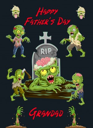 Zombie Fathers Day Card for Grandad