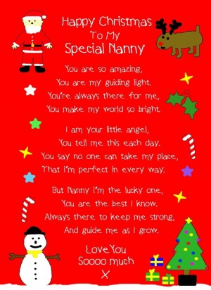 from The Grandkids Christmas Verse Poem Greeting Card (Special Nanny)