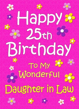 Daughter in Law 25th Birthday Card (Pink)