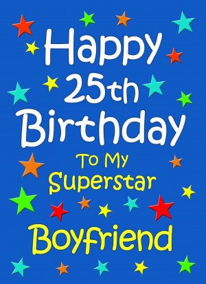 Boyfriend 25th Birthday Card (Blue)