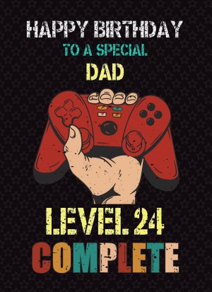 Dad 25th Birthday Card (Gamer, Design 3)