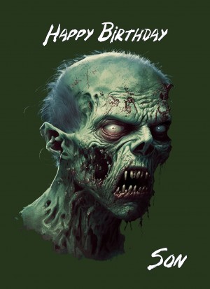 Zombie Birthday Card for Son