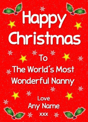 Personalised 'Nanny' Christmas Greeting Card