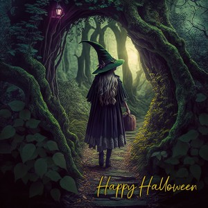 Gothic Art Fantasy Witch Halloween Card (Design 3)