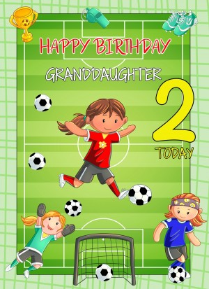 Kids 2nd Birthday Football Card for Granddaughter