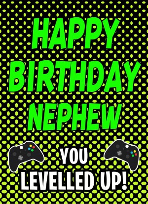 Gamer Birthday Card For Nephew (Levelled Up)
