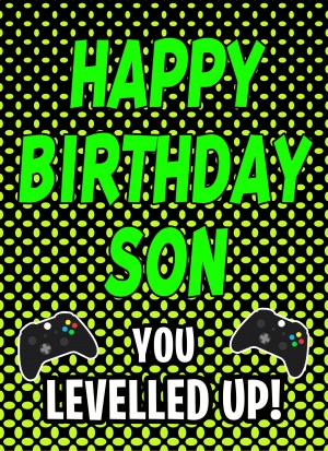 Gamer Birthday Card For Son (Levelled Up)