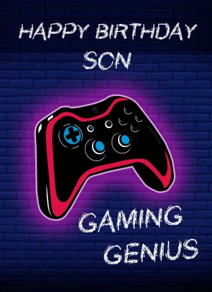 Gamer Birthday Card For Son (Gaming Genius)