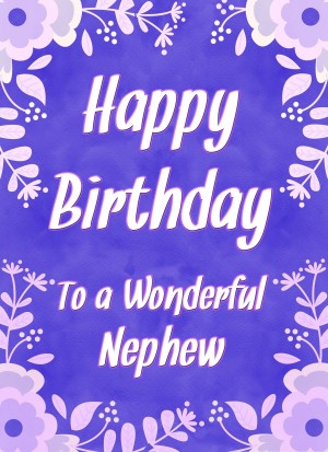Birthday Card For Wonderful Nephew (Purple Border)